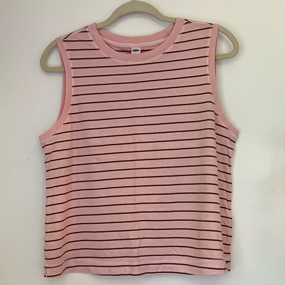Old Navy pink striped tank top